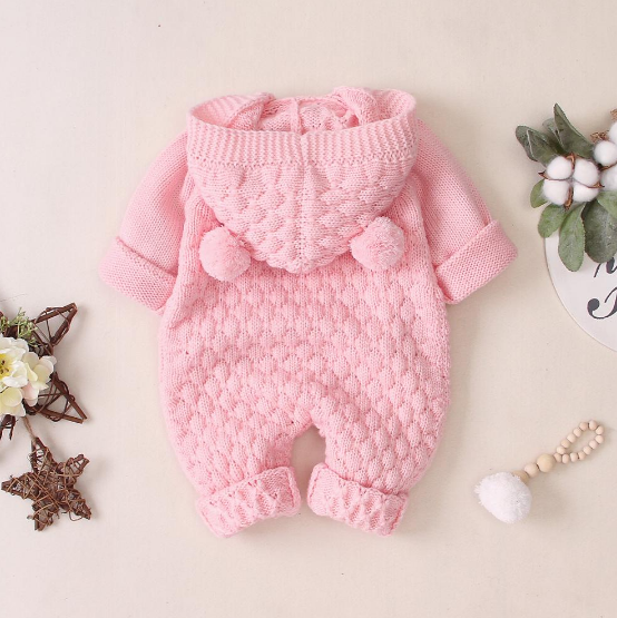 Knitted Pom Pom Romper (Multiple Colors)