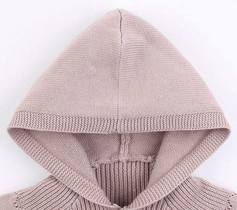Knitted Sweater Hoodie Romper (2 Colors)