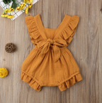 Sleeveless Bow Ruffled Romper (Multiple Colors)