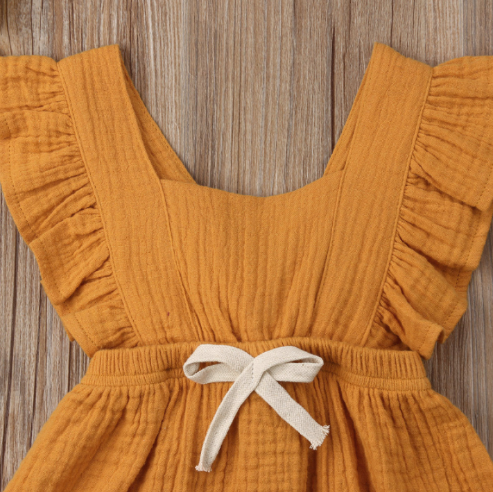 Sleeveless Bow Ruffled Romper (Multiple Colors)