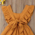Sleeveless Bow Ruffled Romper (Multiple Colors)