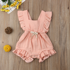 Sleeveless Bow Ruffled Romper (Multiple Colors)