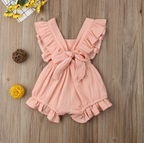Sleeveless Bow Ruffled Romper (Multiple Colors)