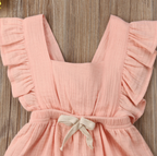 Sleeveless Bow Ruffled Romper (Multiple Colors)