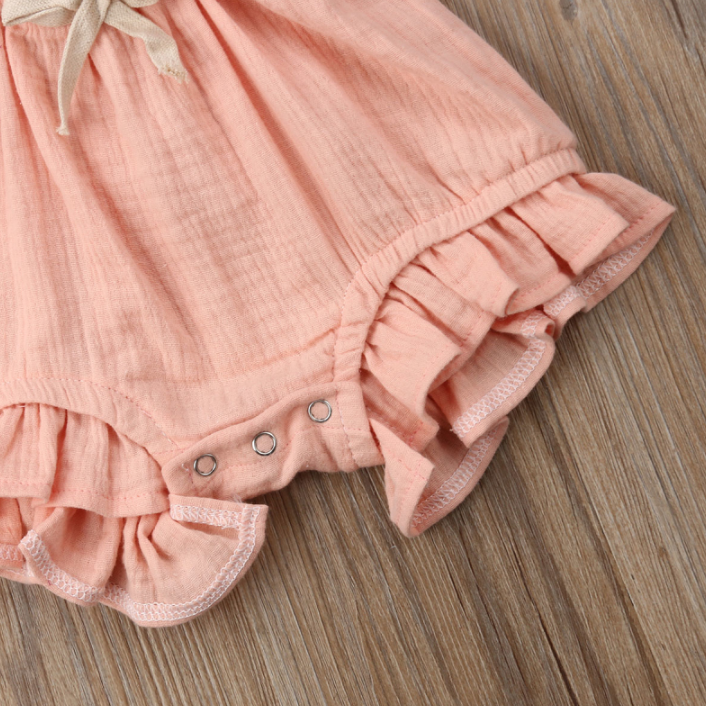 Sleeveless Bow Ruffled Romper (Multiple Colors)