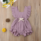 Sleeveless Bow Ruffled Romper (Multiple Colors)