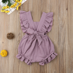 Sleeveless Bow Ruffled Romper (Multiple Colors)
