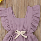 Sleeveless Bow Ruffled Romper (Multiple Colors)