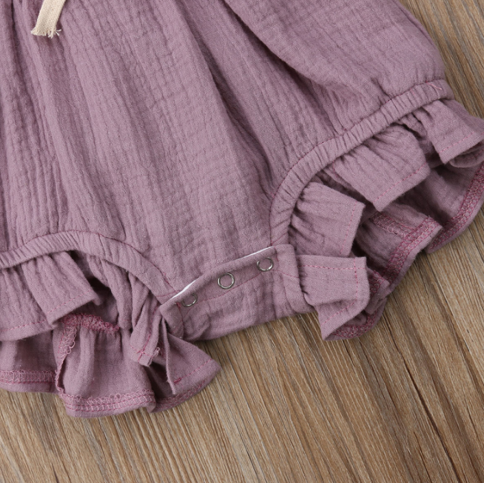 Sleeveless Bow Ruffled Romper (Multiple Colors)