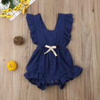 Sleeveless Bow Ruffled Romper (Multiple Colors)