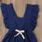 Sleeveless Bow Ruffled Romper (Multiple Colors)