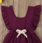 Sleeveless Bow Ruffled Romper (Multiple Colors)