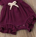 Sleeveless Bow Ruffled Romper (Multiple Colors)