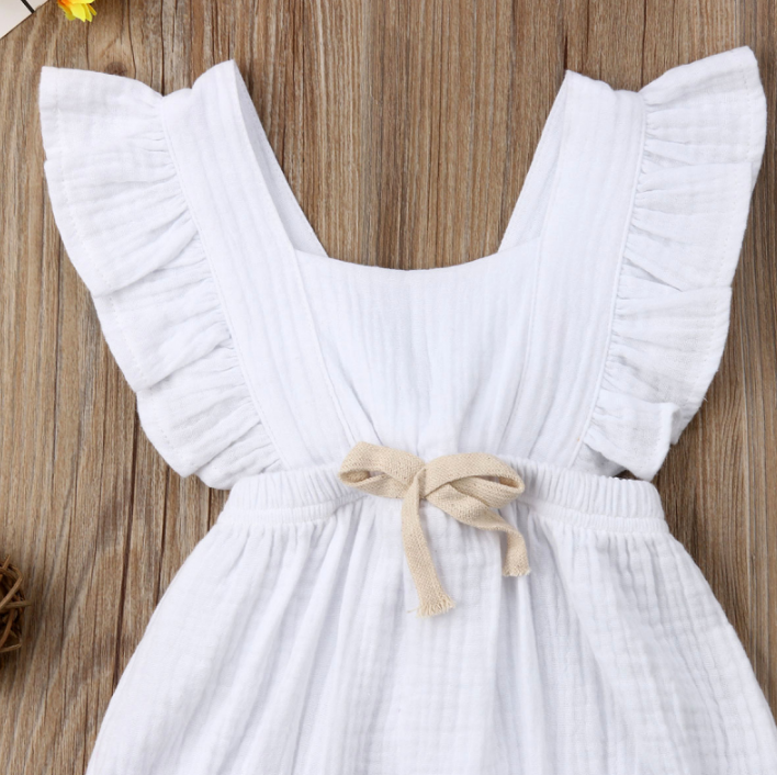 Sleeveless Bow Ruffled Romper (Multiple Colors)