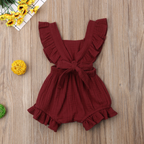 Sleeveless Bow Ruffled Romper (Multiple Colors)