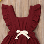 Sleeveless Bow Ruffled Romper (Multiple Colors)