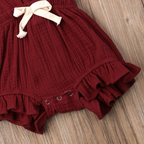 Sleeveless Bow Ruffled Romper (Multiple Colors)