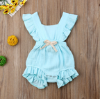 Sleeveless Bow Ruffled Romper (Multiple Colors)