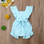 Sleeveless Bow Ruffled Romper (Multiple Colors)