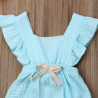 Sleeveless Bow Ruffled Romper (Multiple Colors)