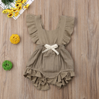 Sleeveless Bow Ruffled Romper (Multiple Colors)