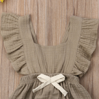 Sleeveless Bow Ruffled Romper (Multiple Colors)
