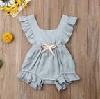 Sleeveless Bow Ruffled Romper (Multiple Colors)