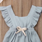 Sleeveless Bow Ruffled Romper (Multiple Colors)