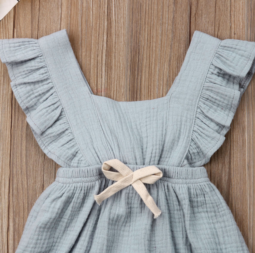 Sleeveless Bow Ruffled Romper (Multiple Colors)