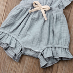 Sleeveless Bow Ruffled Romper (Multiple Colors)