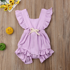 Sleeveless Bow Ruffled Romper (Multiple Colors)