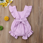 Sleeveless Bow Ruffled Romper (Multiple Colors)