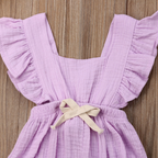 Sleeveless Bow Ruffled Romper (Multiple Colors)