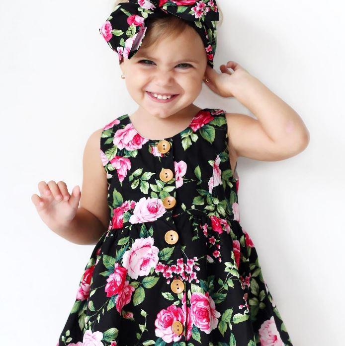 Black Floral Delilah Dress