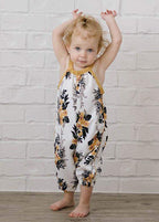 Floral Fall Romper for Baby Girls