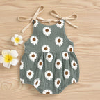 Shoulder Tie Daisy Romper