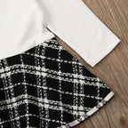 Plaid Dress with Overcoat