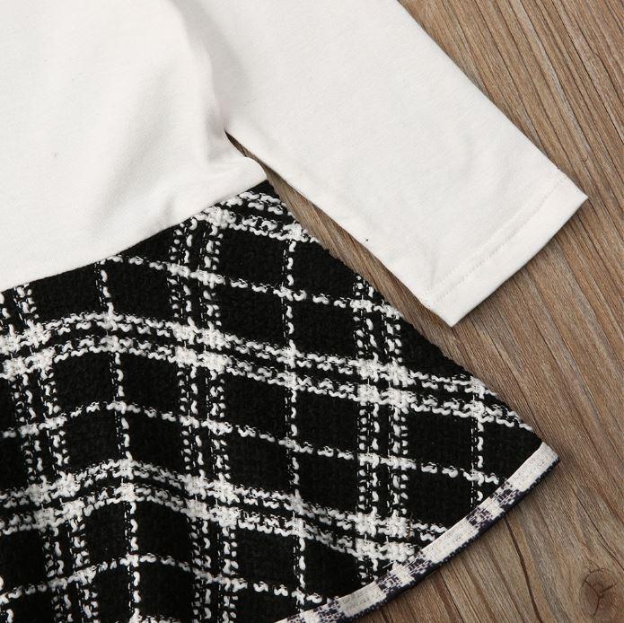 Plaid Dress with Overcoat
