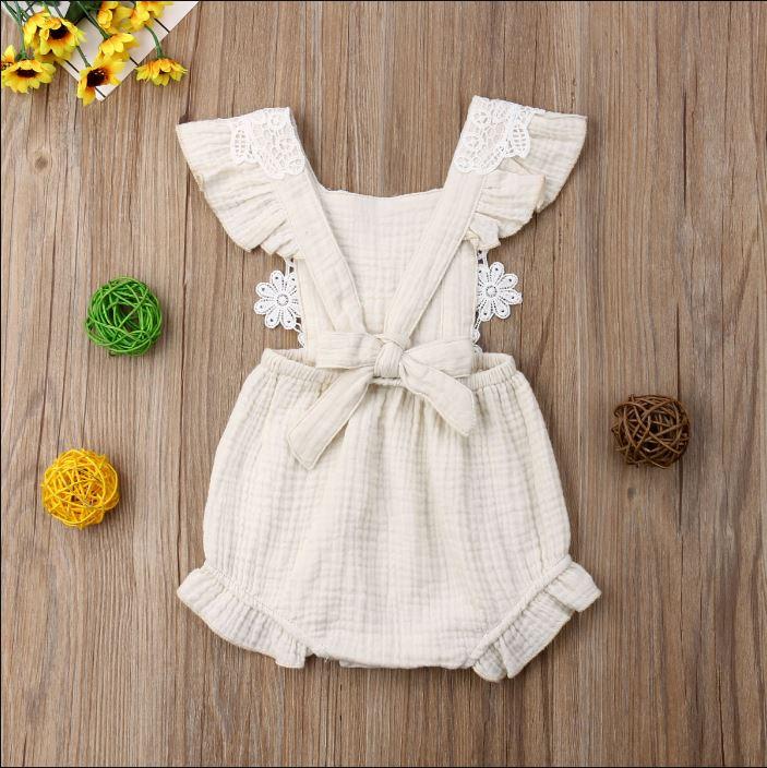 Lace Sleeve Floral Romper