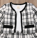 Plaid Dress with Overcoat