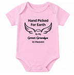 Hand Picked By Great Grandpa Angel Wing Onesie