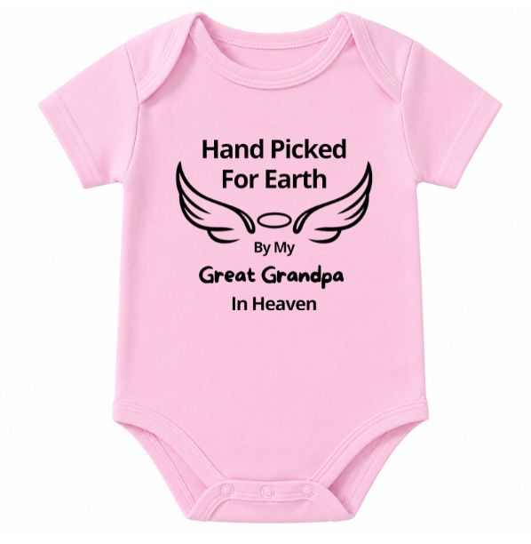 Hand Picked By Great Grandpa Angel Wing Onesie