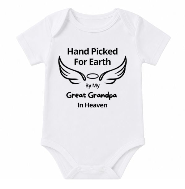 Hand Picked By Great Grandpa Angel Wing Onesie