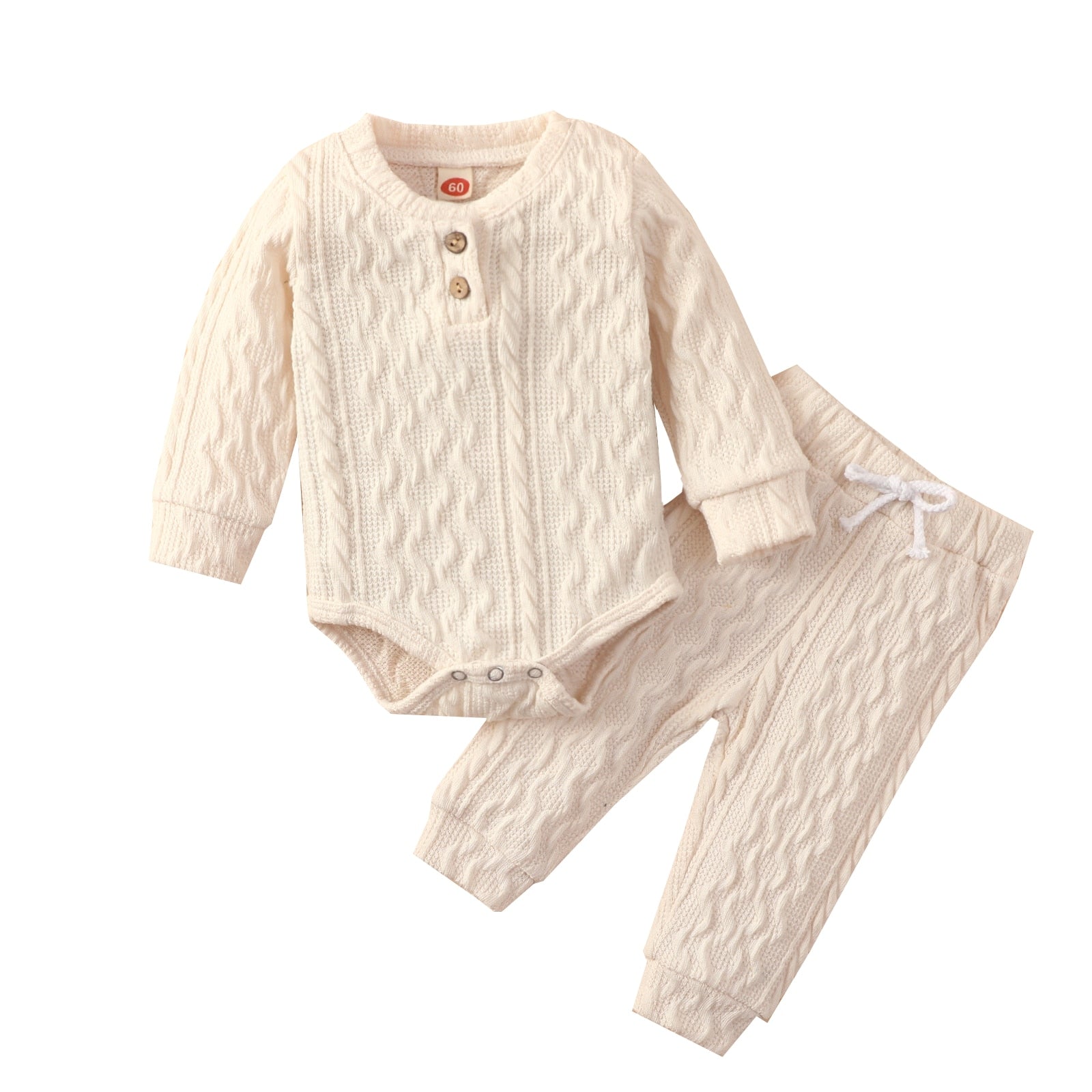 Knitted Twist Onesie & Pants Set