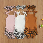 Shoulder Tie Leopard Print Summer Outfit