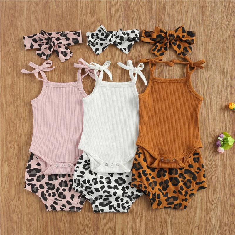 Shoulder Tie Leopard Print Summer Outfit