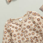 Ribbed Raya Flower Onesie & Bow