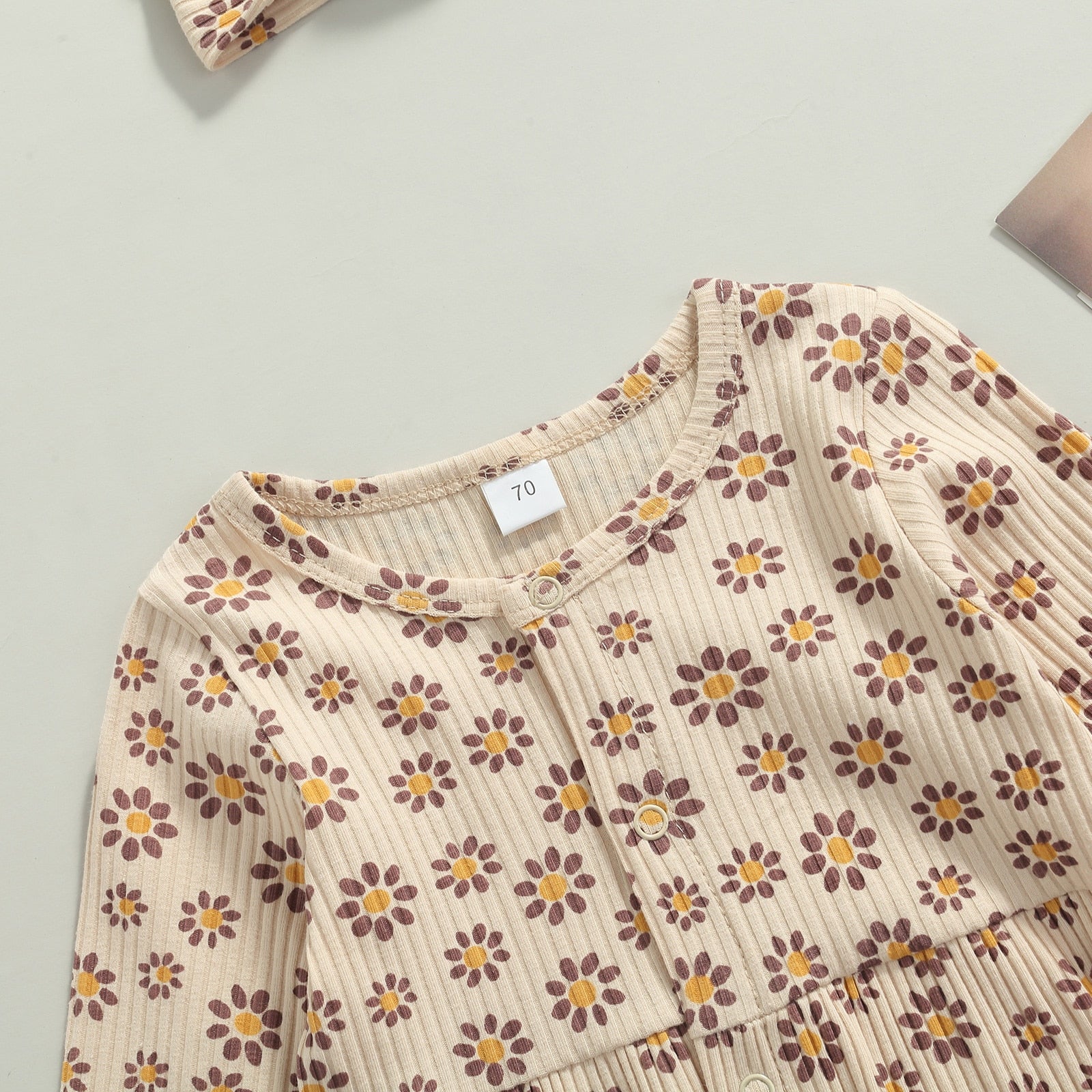 Ribbed Raya Flower Onesie & Bow