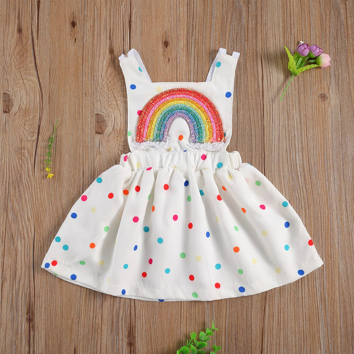 🌈 Rainbow Confetti Dress