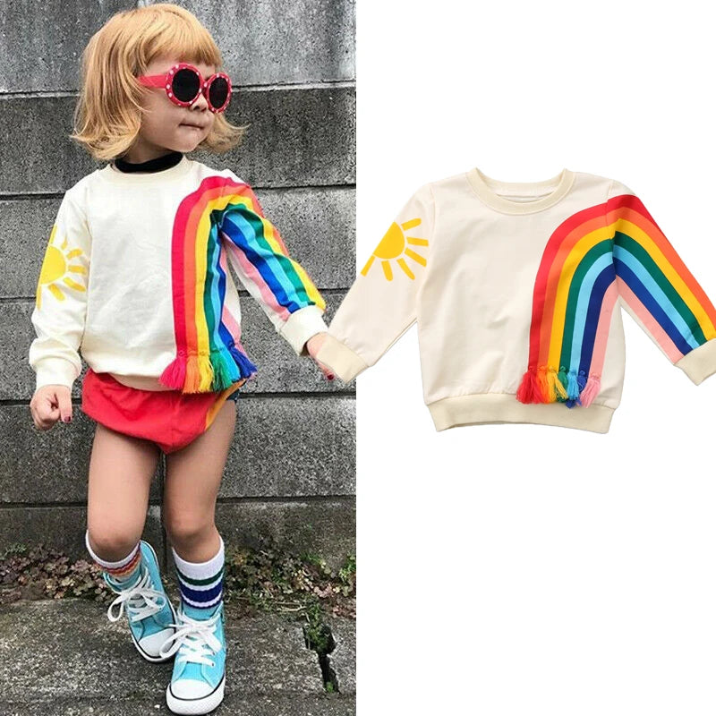 🌈 Rainbow Sunshine Kids Sweatshirt